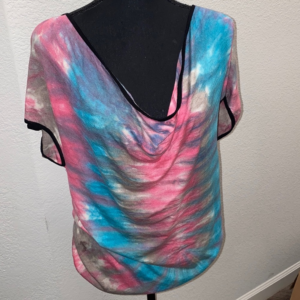 Zoe Couture Tie Dye Silk/Cashmere Blend Shirt